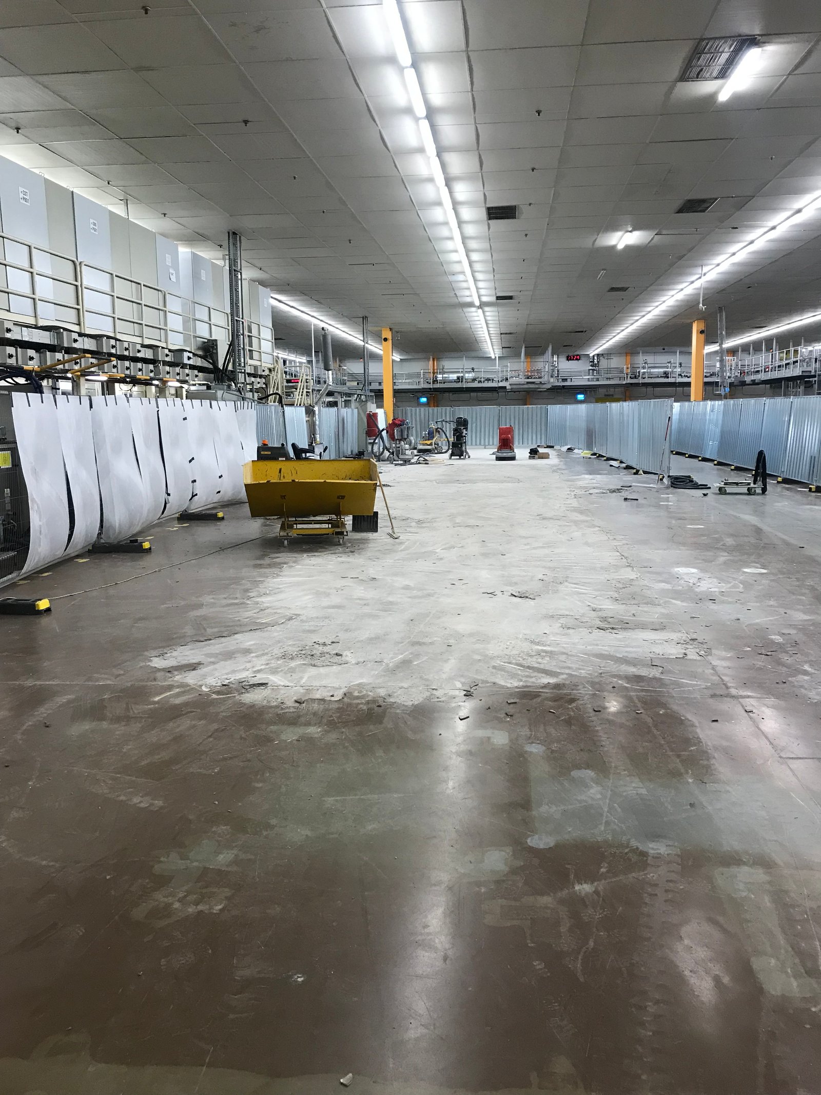 Industrial polished concrete — manufacturing facility floor preparation