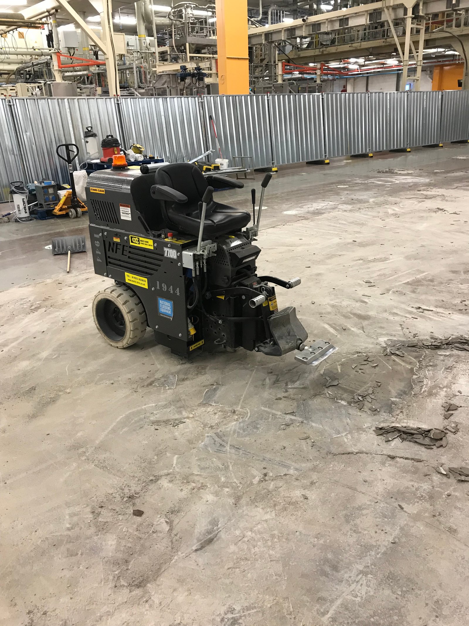 Industrial polished concrete floor — food production facility