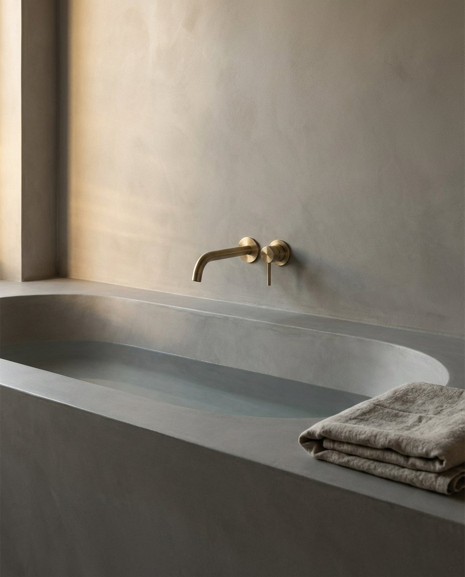 Matte microcement floor finish — smooth and contemporary